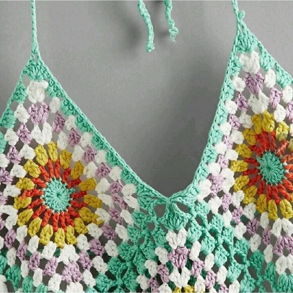 Tied Backless Colorblock Asymmetric - Picture 4 of 5